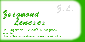 zsigmond lencses business card